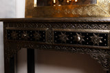 Hand-Etched Silver & Black Console