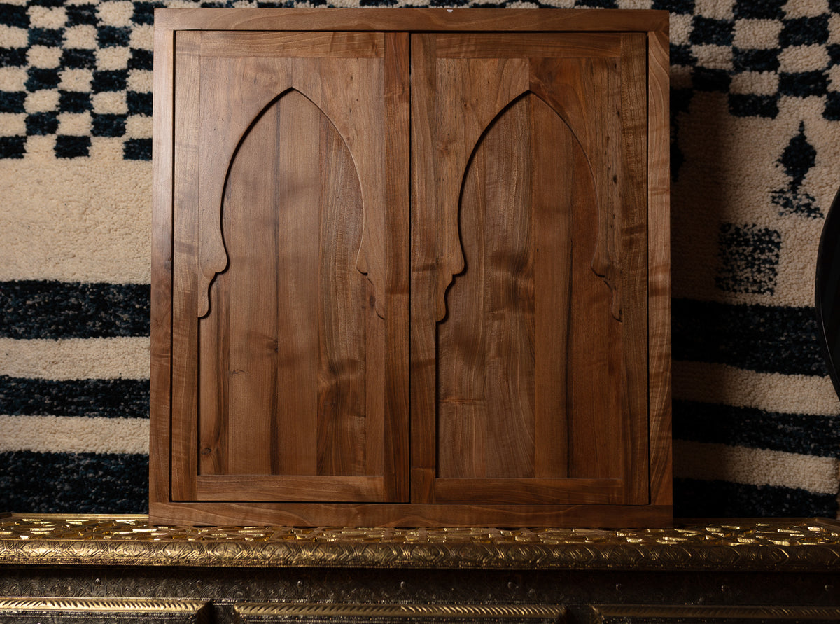 Moorish Arch Walnut Cabinet