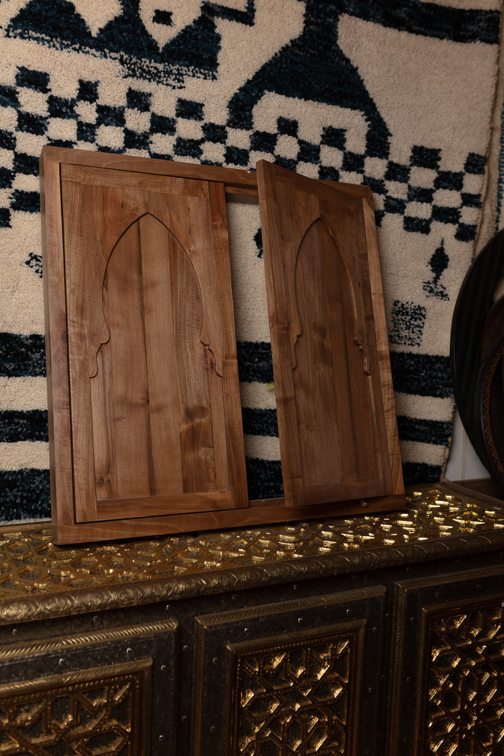 Moorish Arch Walnut Cabinet