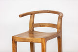 Curved Back Walnut Bar Stool