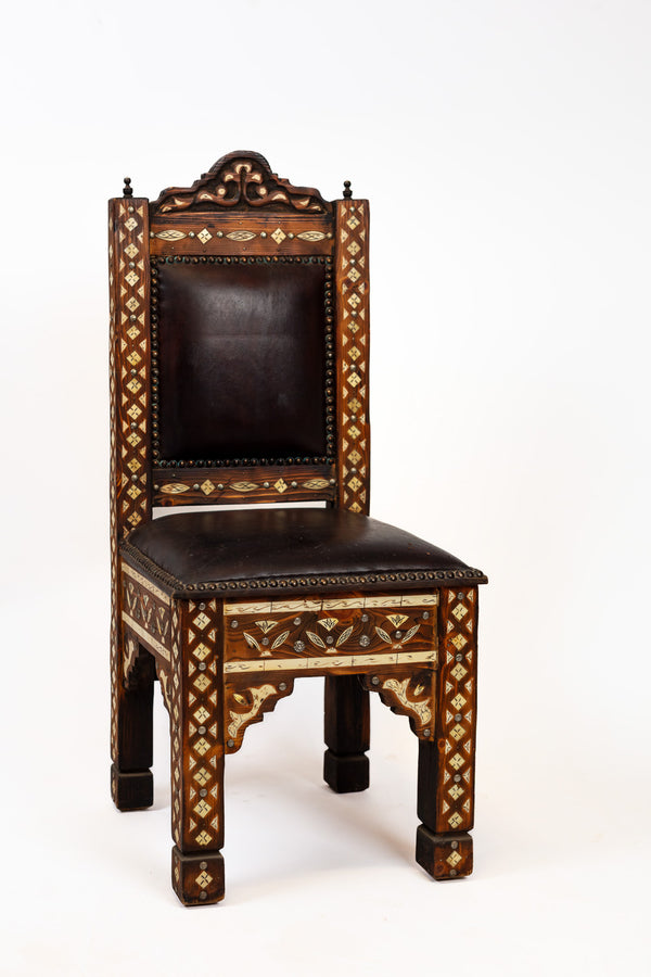Handcrafted Inlay Leather Chair