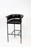 Industrial Leather Bar Stool