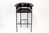 Industrial Leather Bar Stool