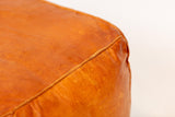 Handcrafted Natural Leather Pouf