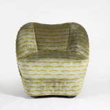 Sage Velvet Embroidered Swivel Accent Chair