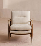 Linen & Walnut Accent Chair