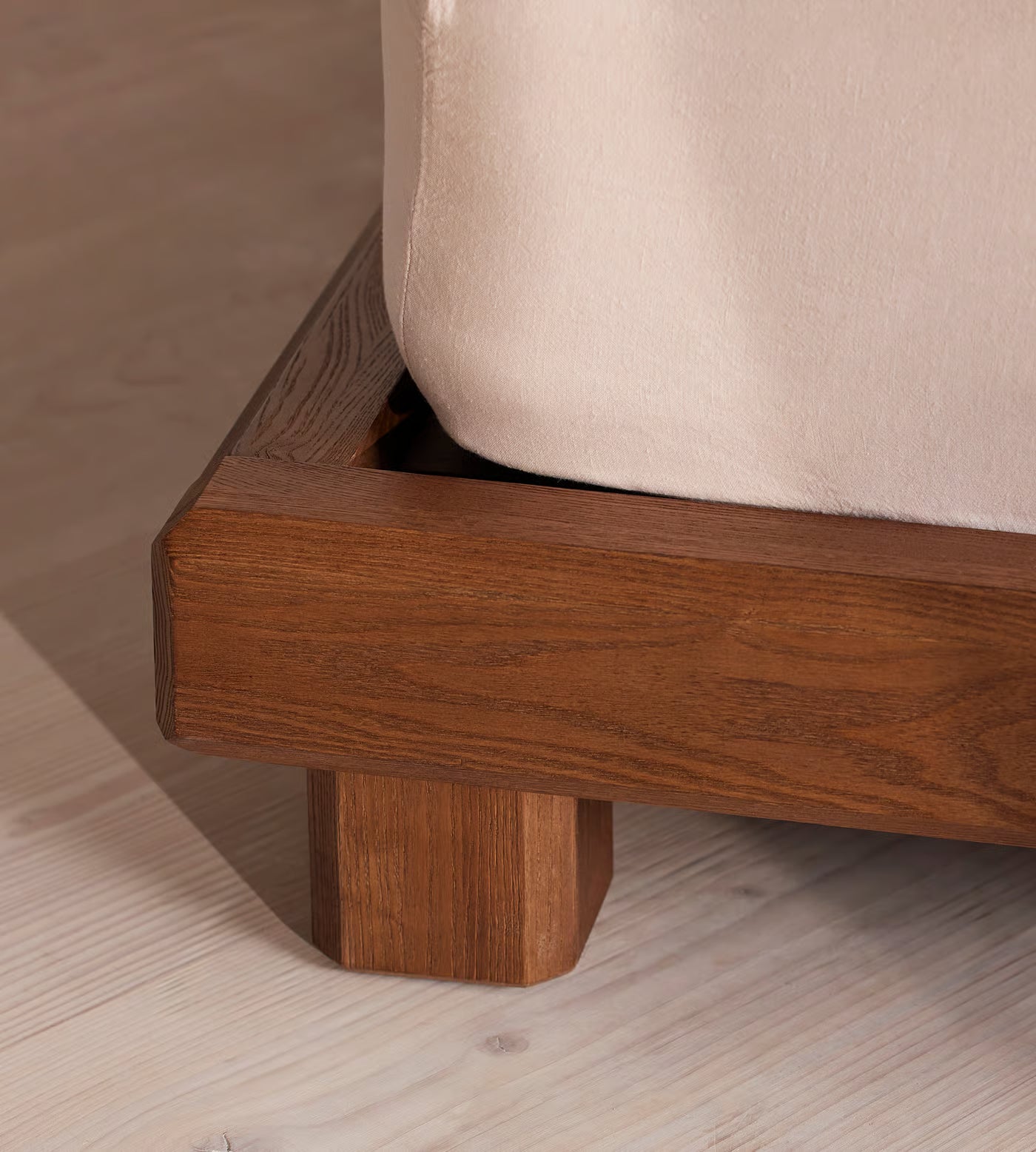 Leather Strap Modern Platform Bed