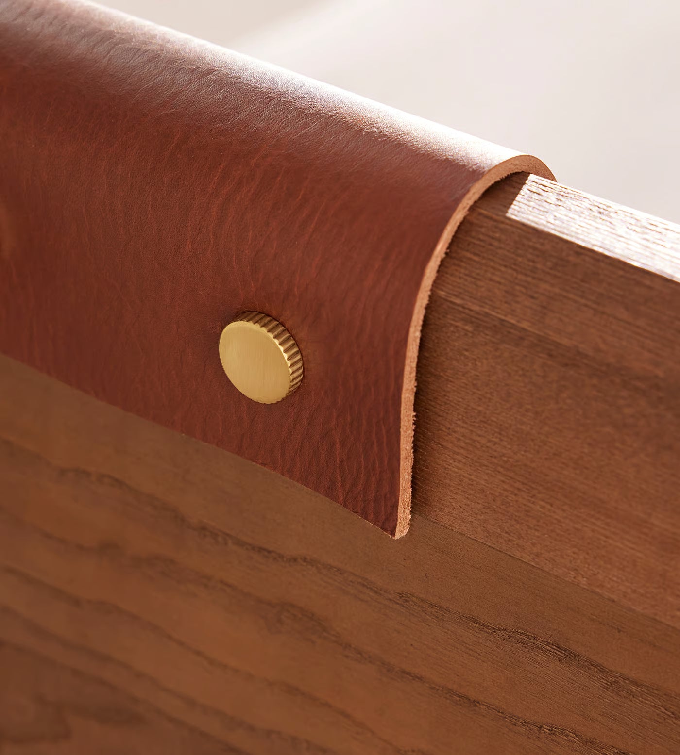 Leather Strap Modern Platform Bed