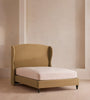 Velvet Wingback Upholstered Bed