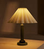 Classic Pleated Shade Green Wood Lamp