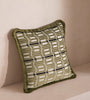 Sage Green Linear Patterned Fringe Pillow