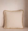 Textured Cream Bouclé Fringed Accent Pillow