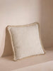 Textured Cream Bouclé Fringed Accent Pillow
