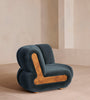Sculptural Velvet Modular Curved Armchair