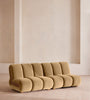 Plush Ribbed Velvet Sectional Sofa