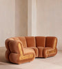 Curved Rust Velvet Modular Sectional Sofa