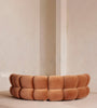 Curved Rust Velvet Modular Sectional Sofa