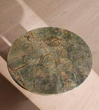 Green Marble Round Pedestal Coffee Table