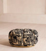 Monochrome Tufted Swivel Chair and Ottoman