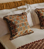 Earth Tone Geometric Fringed Throw Pillow