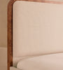Sculptural Off-White Upholstered Wooden Bed