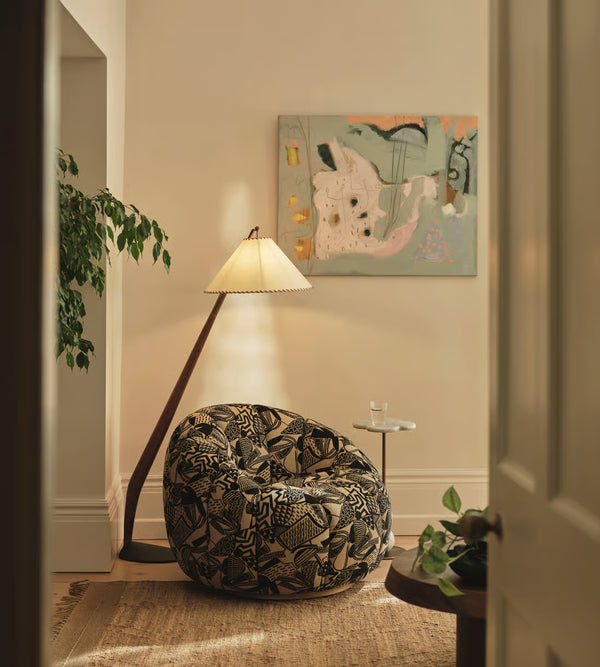 Artisan Patterned Swivel Pumpkin Chair