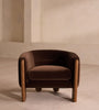 Velvet Curved Barrel Accent Chair