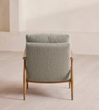 Walnut and Sage Bouclé Accent Chair