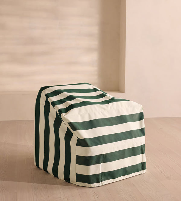 Forest Green Striped Lounge Chair