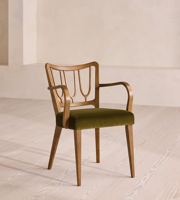 Harp Back Velvet Armchair