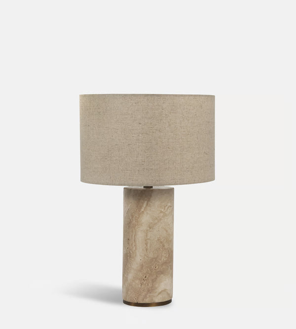 Modern Alabaster Cylinder Table Lamp