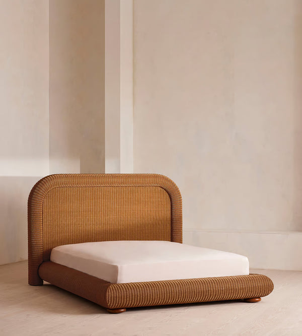 Handcrafted Rattan Platform Bed