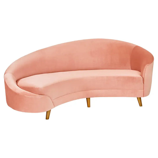 Blush Pink Velvet Sofa and Ottoman