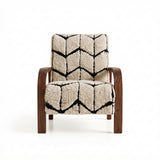 Beni Ourain Armchair – Walnut Wood