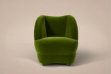 Luxurious Olive Green Velvet Barrel Chair