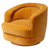Modern Gold Velvet Swivel Barrel Chair