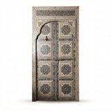 Moroccan Bone Inlay Mandala Door