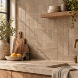 Natural Taupe Handcrafted Moroccan 2×6 Zellige Tile