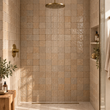 Natural Taupe Handcrafted Moroccan 2×2 Zellige Tile