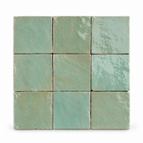 Sage Green Handcrafted Moroccan 4×4 Zellige Tile
