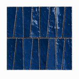 Cobalt Blue Handcrafted Moroccan 1×4 Zellige Tile