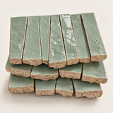 Sage Green Handcrafted Moroccan 1×4 Zellige Tile