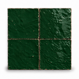 Emerald Green Handcrafted Moroccan 4×4 Zellige Tile