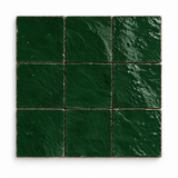 Emerald Green Handcrafted Moroccan 4×4 Zellige Tile