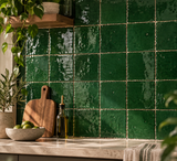 Emerald Green Handcrafted Moroccan 4×4 Zellige Tile