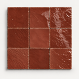 Terracotta Red Handcrafted Moroccan 4×4 Zellige Tile