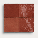 Terracotta Red Handcrafted Moroccan 4×4 Zellige Tile