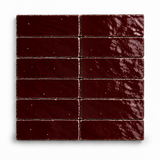 Burgundy Red Handcrafted Moroccan 2×6 Zellige Tile