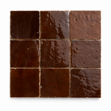 Chocolate Brown Handcrafted Moroccan 4×4 Zellige Tile