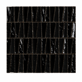 Black Handcrafted Moroccan 1×4 Zellige Tile